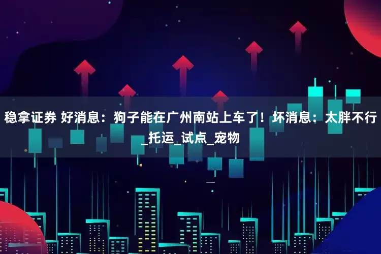 稳拿证券 好消息：狗子能在广州南站上车了！坏消息：太胖不行_托运_试点_宠物