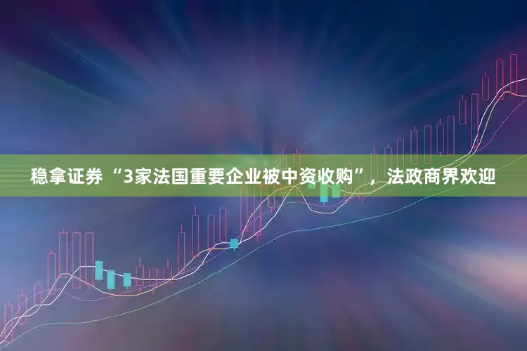 稳拿证券 “3家法国重要企业被中资收购”，法政商界欢迎